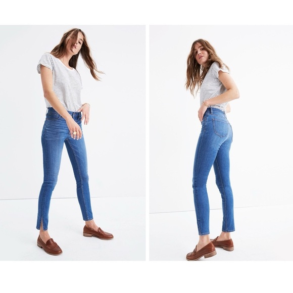 Madewell 9" High-Rise Skinny Jeans in Bonita Wash Side-Slit Edition Size 25 - Picture 1 of 16